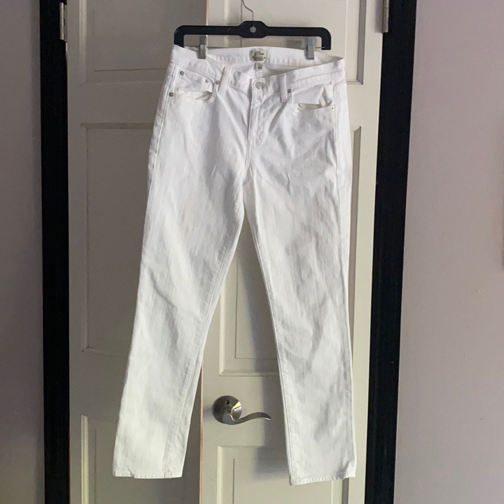 J Crew white jeans.